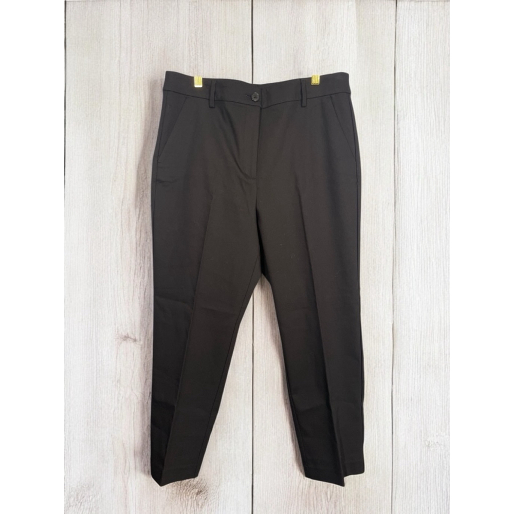 LOFT Pants, Size 12, Cropped Black dressy casual office workwear Straight leg